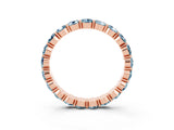 Rose gold Round Aquamarine Eternity Band with U-Prong Setting_33