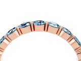 Rose gold Round Aquamarine Eternity Band with U-Prong Setting_34
