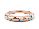 Rose gold Round Aquamarine Flush-Set Comfort Fit Band_6