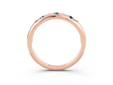 Rose gold Round Aquamarine Flush-Set Comfort Fit Band_9