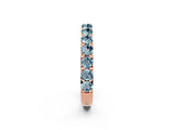 Rose gold Round Aquamarine Half Eternity Band with Classic Prong Setting_8
