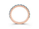Rose gold Round Aquamarine Half Eternity Band with Classic Prong Setting_9