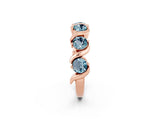 Rose gold Round Aquamarine Half Eternity Band with Wave Prong Setting_8