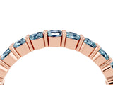 Rose gold Round Aquamarine Half-Eternity Prong-Set Band_10