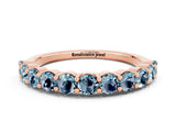 Rose gold Round Aquamarine Half-Eternity Prong-Set Band_6