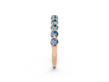 Rose gold Round Aquamarine Half-Eternity Prong-Set Band_8