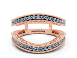 Rose gold Round Aquamarine Milgrain Eternity Band with Channel Setting_18