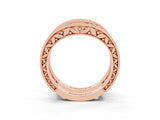 Rose gold Round Aquamarine Milgrain Eternity Band with Channel Setting_21