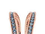 Rose gold Round Aquamarine Milgrain Eternity Band with Channel Setting_23