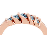 Rose gold Round Aquamarine Multi-Row Crossover Band_10