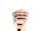 Rose gold Round Aquamarine Multi-Row Crossover Band_11