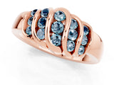 Rose gold Round Aquamarine Multi-Row Crossover Band_7