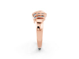 Rose gold Round Aquamarine Multi-Row Crossover Band_8