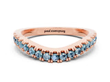Rose gold Round Aquamarine Pavé Curved Band with Shared Prong Setting_6
