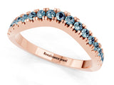 Rose gold Round Aquamarine Pavé Curved Band with Shared Prong Setting_7