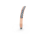 Rose gold Round Aquamarine Pavé Curved Band with Shared Prong Setting_8