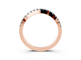Rose gold Round Aquamarine Pavé Curved Band with Shared Prong Setting_9