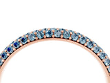 Rose gold Round Aquamarine Pavé Eternity Band with Shared Prong Setting_10