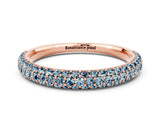 Rose gold Round Aquamarine Pavé Eternity Band with Shared Prong Setting_6