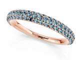 Rose gold Round Aquamarine Pavé Eternity Band with Shared Prong Setting_7