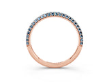 Rose gold Round Aquamarine Pavé Eternity Band with Shared Prong Setting_9
