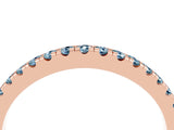 Rose gold Round Aquamarine Pavé Half Eternity Band with Shared Prong Setting_10