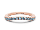 Rose gold Round Aquamarine Pavé Half Eternity Band with Shared Prong Setting_6