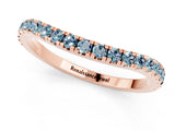 Rose gold Round Aquamarine Pavé Half Eternity Band with Shared Prong Setting_7