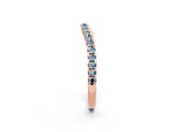 Rose gold Round Aquamarine Pavé Half Eternity Band with Shared Prong Setting_8
