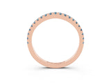 Rose gold Round Aquamarine Pavé Half Eternity Band with Shared Prong Setting_9
