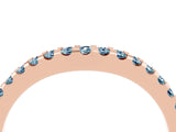 Rose gold Round Aquamarine Pavé Set Curved Wedding Band_10