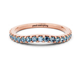 Rose gold Round Aquamarine Pavé Set Curved Wedding Band_6