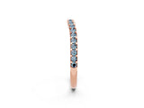 Rose gold Round Aquamarine Pavé Set Curved Wedding Band_8