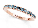 Rose gold Round Aquamarine Pavé Set Eternity Band with Micro Prong Setting_7