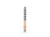 Rose gold Round Aquamarine Pavé Set Eternity Band with Micro Prong Setting_8