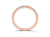 Rose gold Round Aquamarine Pavé Set Eternity Band with Micro Prong Setting_9