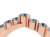 Rose gold Round Aquamarine Prong-Set Crossover Band_10