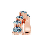 Rose gold Round Aquamarine Prong-Set Crossover Band_11