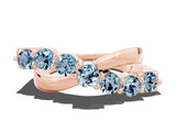 Rose gold Round Aquamarine Prong-Set Crossover Band_6