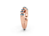 Rose gold Round Aquamarine Prong-Set Crossover Band_8