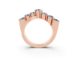 Rose gold Round Aquamarine Prong-Set Crossover Band_9