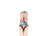 Rose gold Round Aquamarine Prong Set Milgrain Eternity Band_11