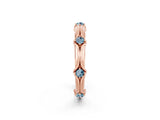 Rose gold Round Aquamarine Prong Set Milgrain Eternity Band_8