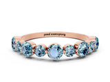 Rose gold Round Aquamarine Scalloped Prong Set Eternity Band_18