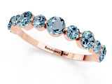 Rose gold Round Aquamarine Scalloped Prong Set Eternity Band_19
