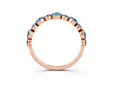 Rose gold Round Aquamarine Scalloped Prong Set Eternity Band_21