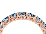 Rose gold Round Aquamarine Shared Prong Eternity Band_10