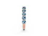 Rose gold Round Aquamarine Shared Prong Eternity Band_8