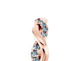 Rose gold Round Aquamarine Twist Eternity Band with Pavé Setting_11