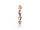 Rose gold Round Aquamarine Twist Eternity Band with Pavé Setting_8